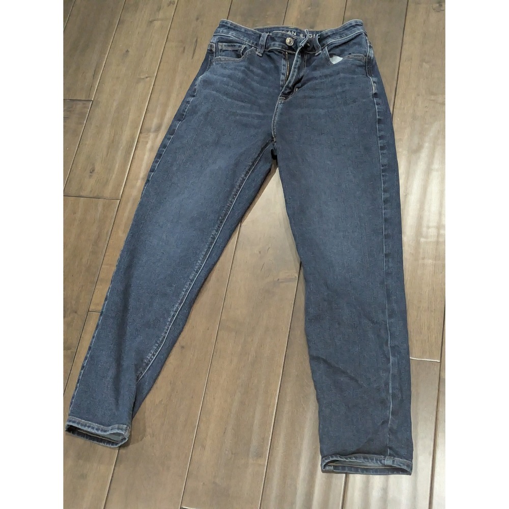 American Eagle Outfitters Women Dark Wash Stretch Tapered Jeans Size 0 Short